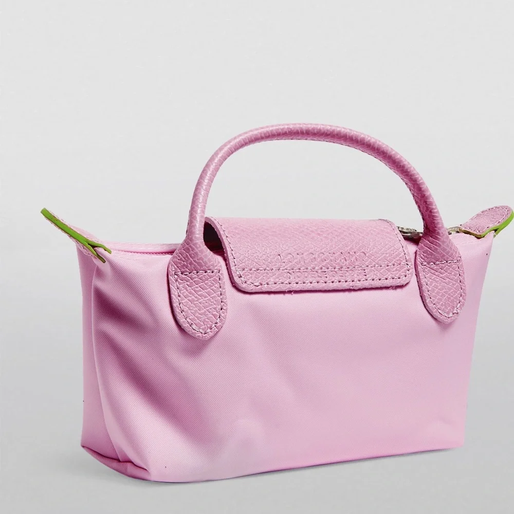 LONGCHAMP Mini Le Pliage Green Top-Handle Bag + Strap - Peony Pink *RARE* - Picture 3 of 10